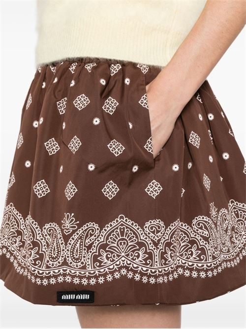 Paisley Print Mini Skirt MIU MIU | MG240416Z5F0324